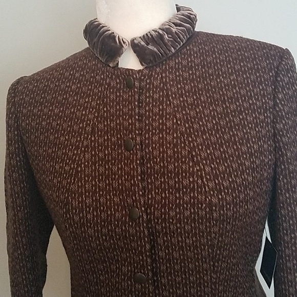 Tahari Tweed Velvet Jacket Size Small Petite - Picture 2 of 8